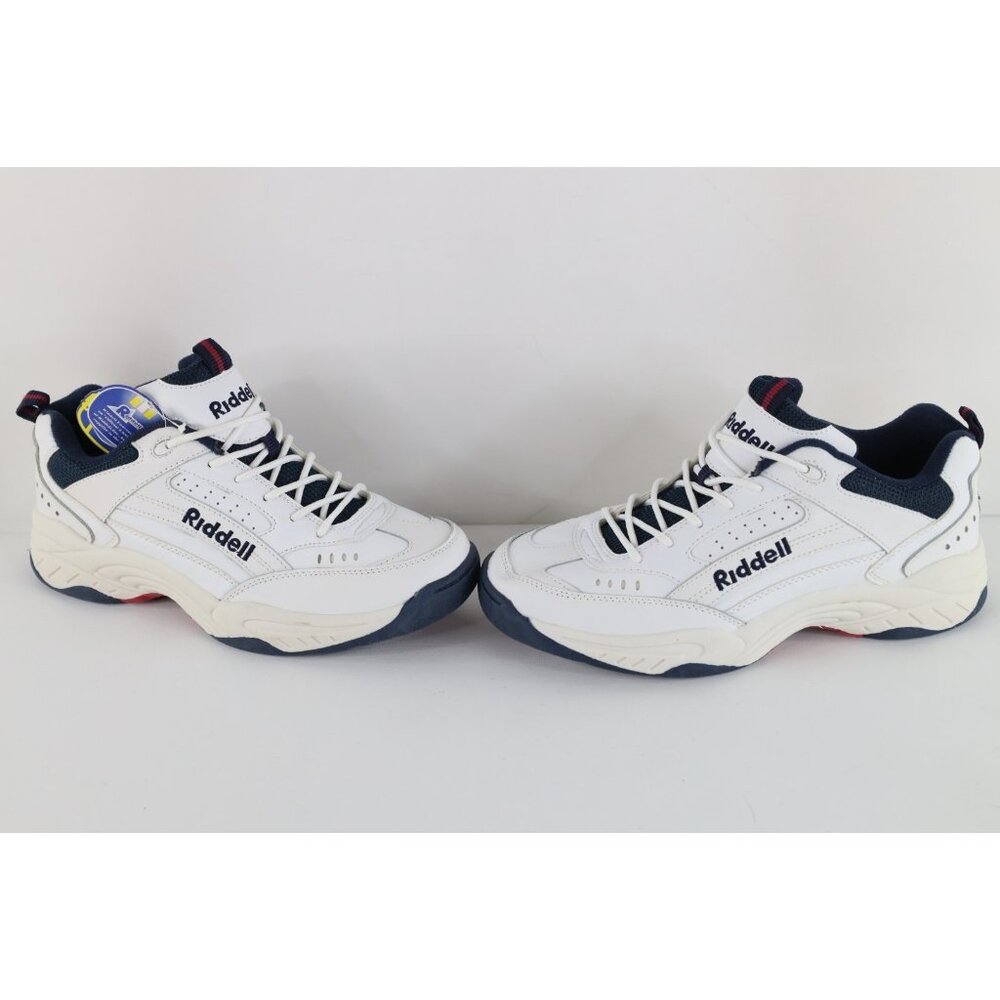 Deadstock Vintage 90s Riddell Football Mens 10 Spell Out Leather Shoes White